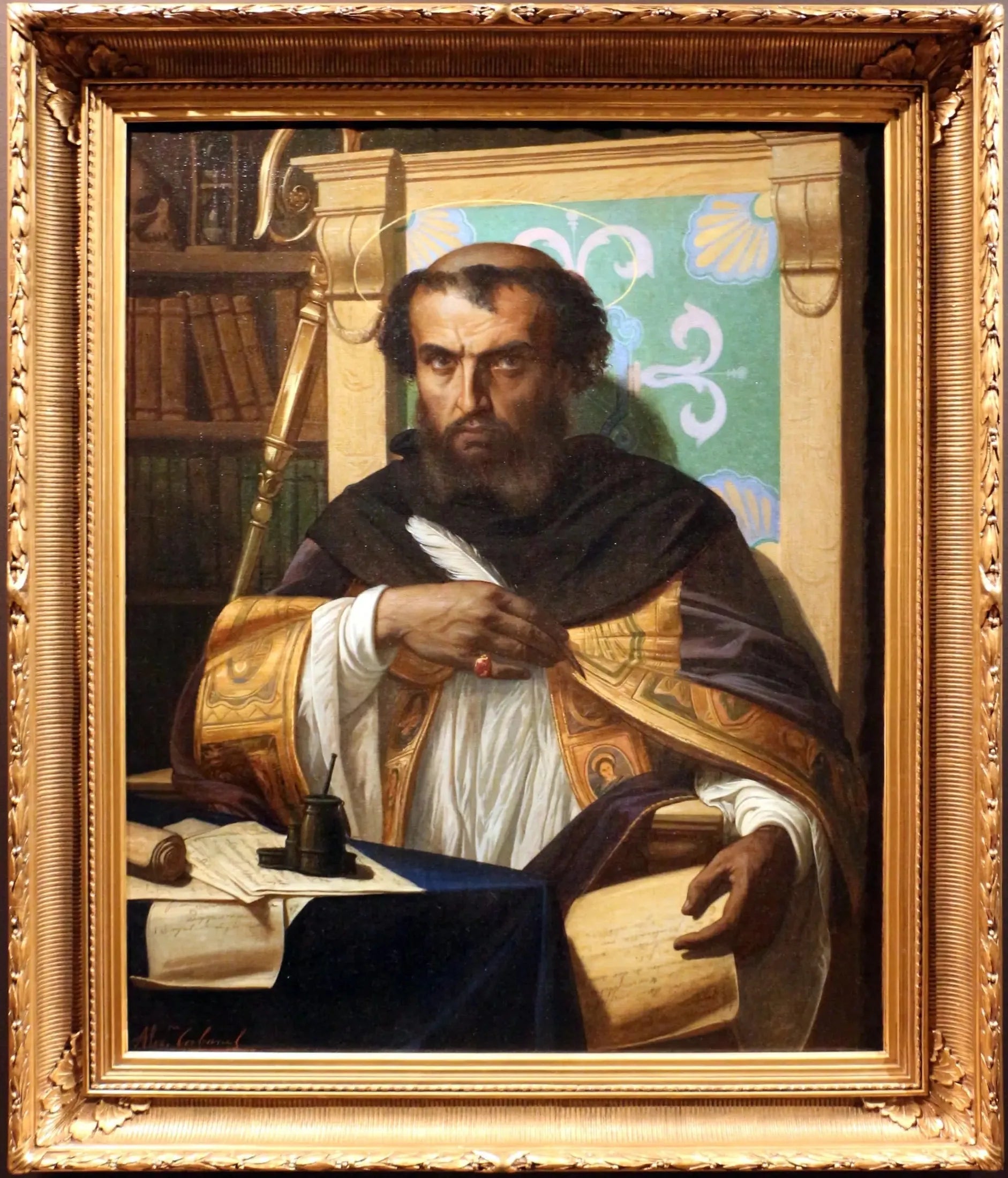 Saint Augustin dans son bureau - Alexandre Cabanel image 1 tableau peint à l’huile sur toile