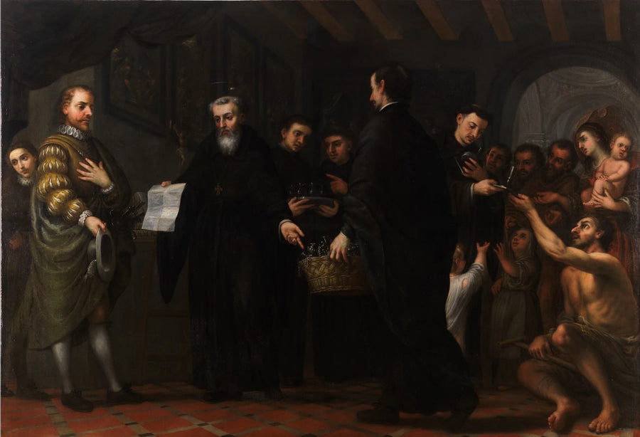 Saint Augustin distribuant les biens des riches aux pauvres - José García Hidalgo