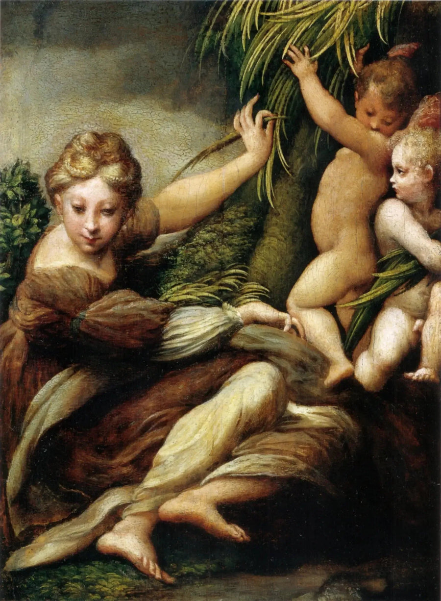 Saint avec deux anges - Parmigianino