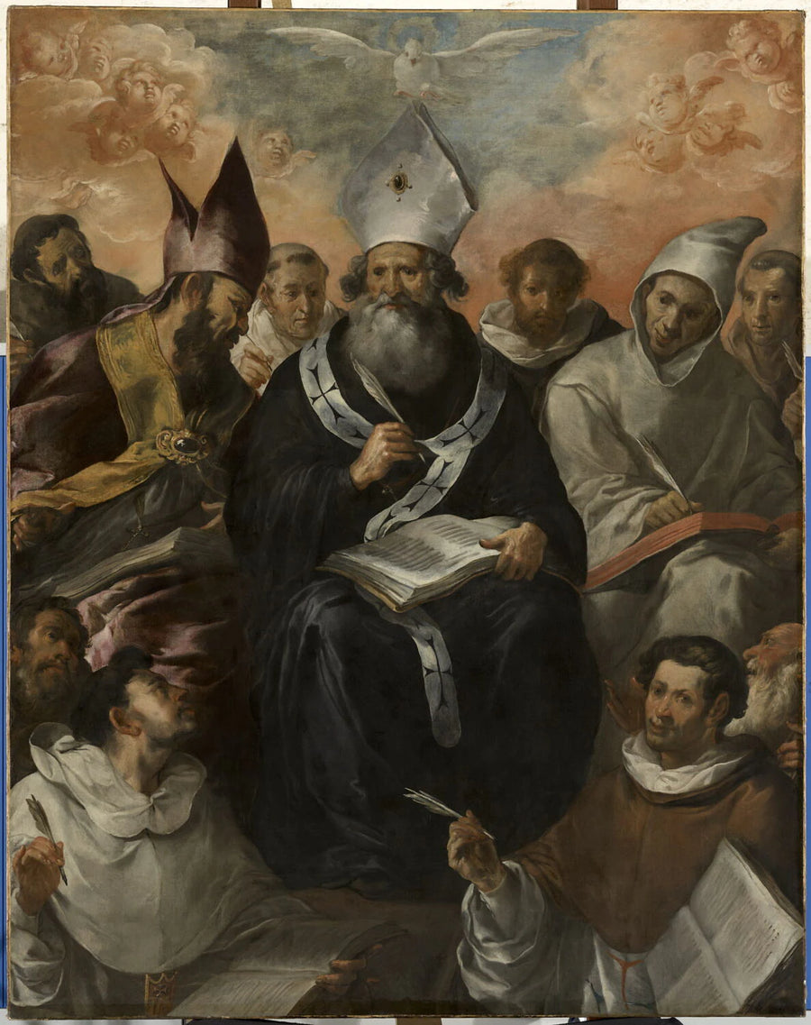 Saint Basile (vers 329-379), évêque de Césarée, dictant sa règle - Francisco de Herrera el Viejo
