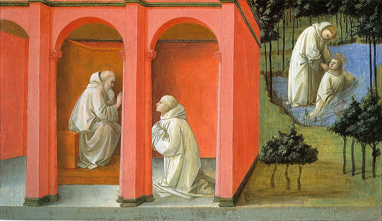 Saint Benedict Orders Saint Maurus to the Rescue of Saint Placidius - Fra Filippo Lippi image 1 tableau peint à l’huile sur toile