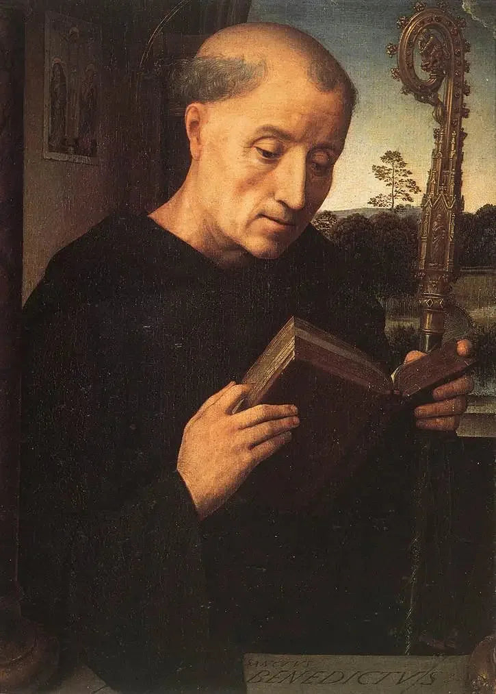 Saint Benoît : Aile gauche - Hans Memling image 1 reproduction d’œuvre d’art à l’huile