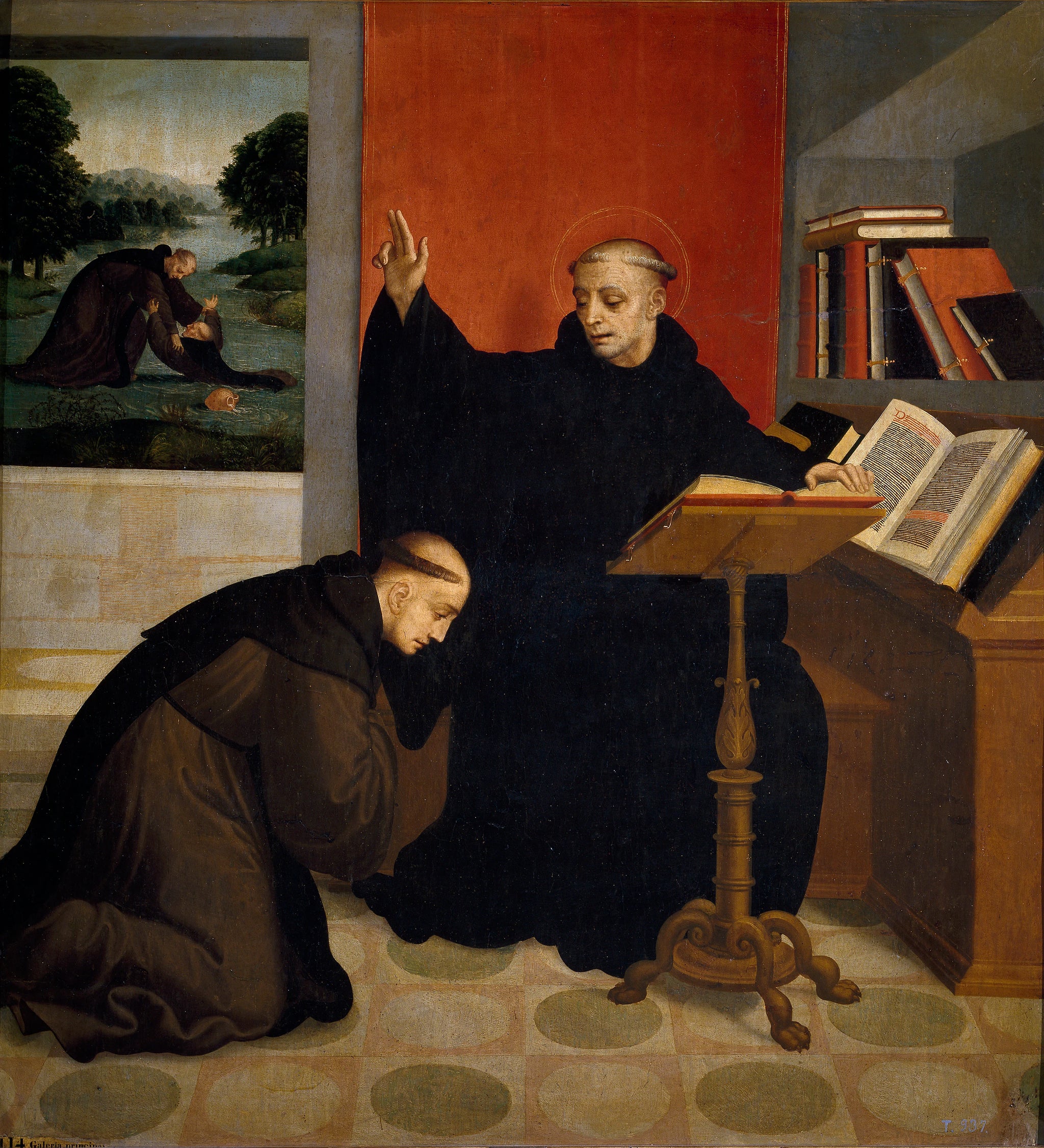 Saint Benoît bénissant Saint Mauro - Juan Correa de Vivar