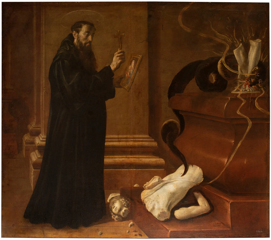 Saint Benoît détruisant les idoles - Juan Andrés Ricci de Guevara