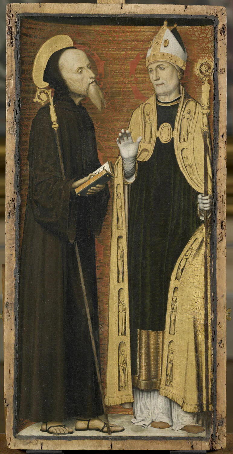 Saint Benoît et saint Augustin - dit Carlo da Milano Braccesco Carlo di Giovanni