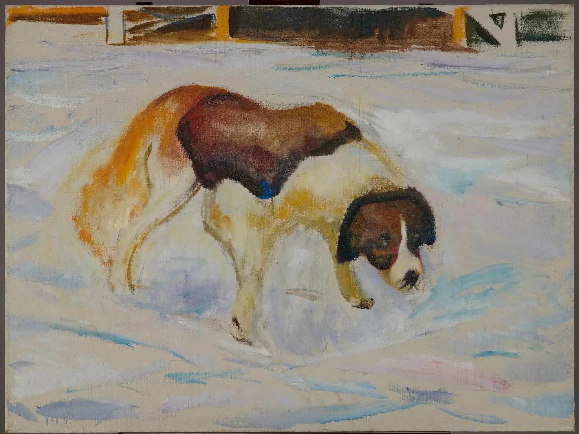 Saint-Bernard dans la neige - Edvard Munch image 1 reproduction réalisée par Alpha Reproduction