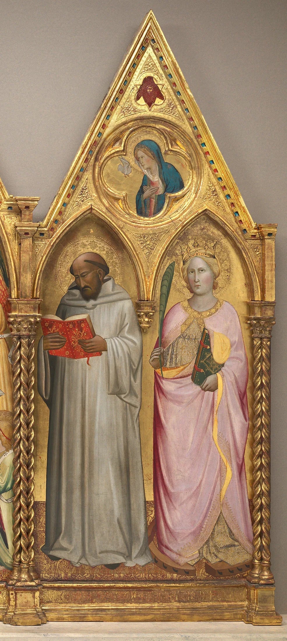 Saint Bernard et sainte Catherine d'Alexandrie avec la Vierge de l'Annonciation [panneau de droite] - Agnolo Gaddi image 1 tableau peint à l’huile sur toile