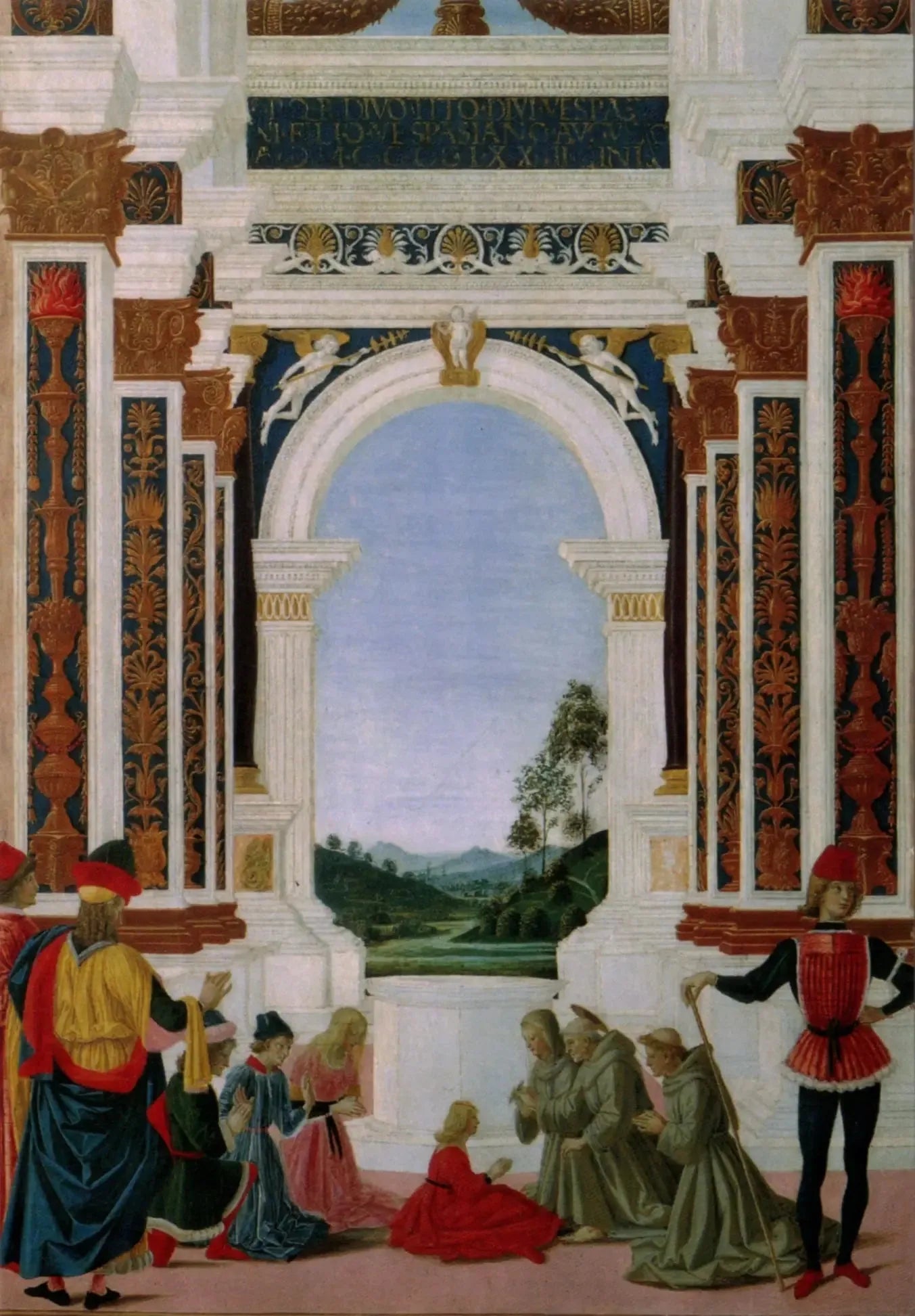 Saint Bernardin guérissant une fillette - Pietro Perugino image 1 copie de tableau peinte à la main