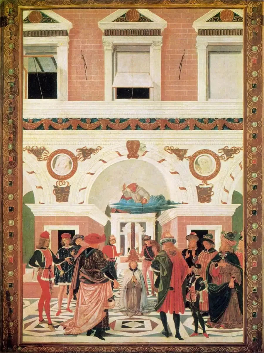 Saint Bernardin rend post mortem la vue à un aveugle - Pietro Perugino image 1 reproduction réalisée par Alpha Reproduction