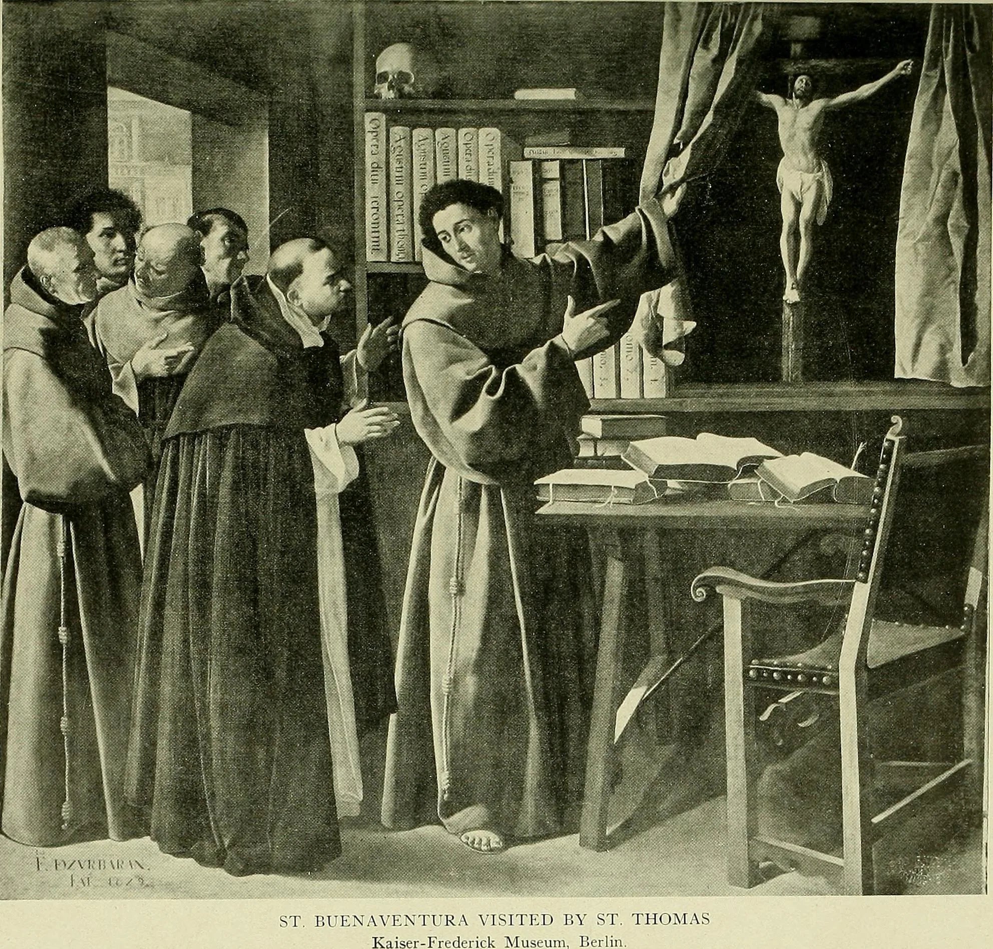 Saint Bonaventure et saint Thomas d'Aquin devant le Crucifix - Francisco de Zurbarán image 1 reproduction artisanale de tableau