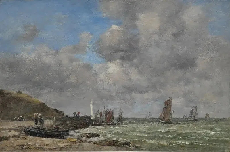 Saint-Brieuc, bords du Légué - Eugène Boudin image 1 copie peinte à la main à l’huile