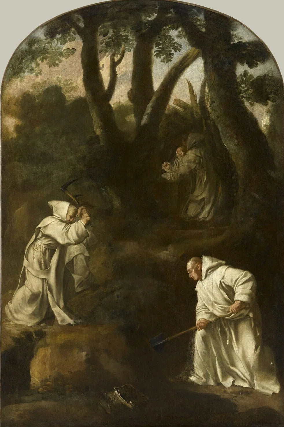 Saint Bruno en prière dans son oratoire - Eustache Le Sueur image 1 tableau peint à l’huile sur toile