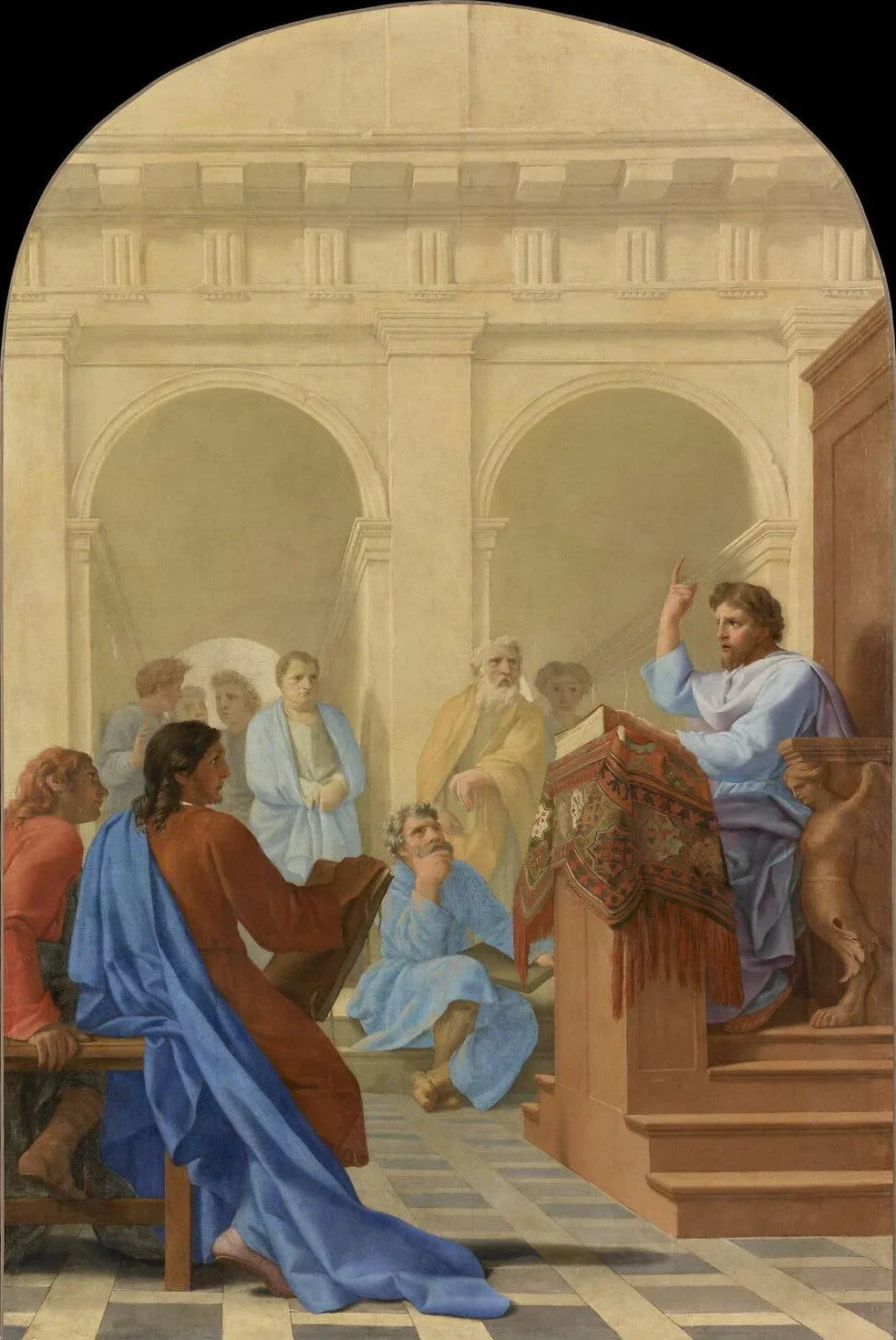 Saint Bruno enseigne la théologie dans les écoles de Reims - Eustache Le Sueur image 1 reproduction réalisée par Alpha Reproduction