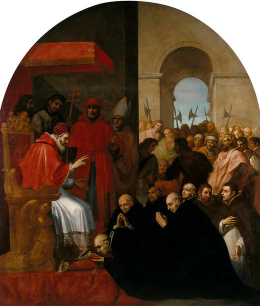 Saint Bruno et ses compagnons devant Urbain II - Vincenzo Carducci image 1 copie peinte à la main à l’huile