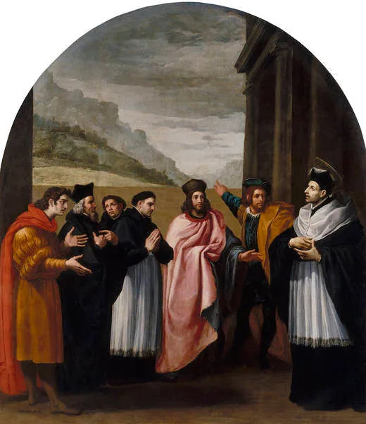 Saint Bruno et ses six compagnons se retirent de la vie active - Vincenzo Carducci image 1 copie de tableau peinte à la main