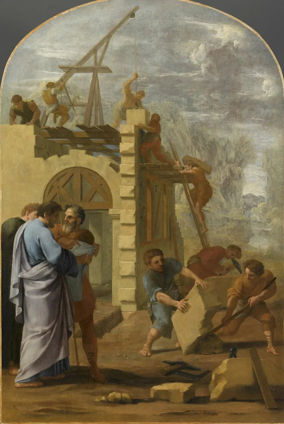 Saint Bruno fait construire le monastère - Eustache Le Sueur image 1 reproduction réalisée par Alpha Reproduction