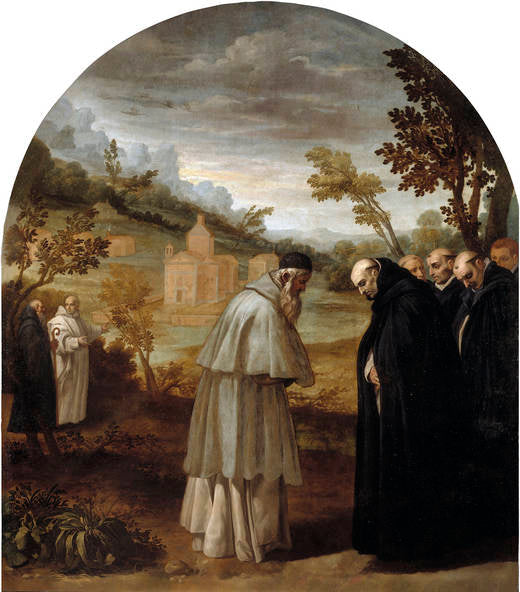 Saint Bruno fait ses adieux à Saint Hugo avant son voyage à Rome - Vincenzo Carducci image 1 reproduction réalisée par Alpha Reproduction