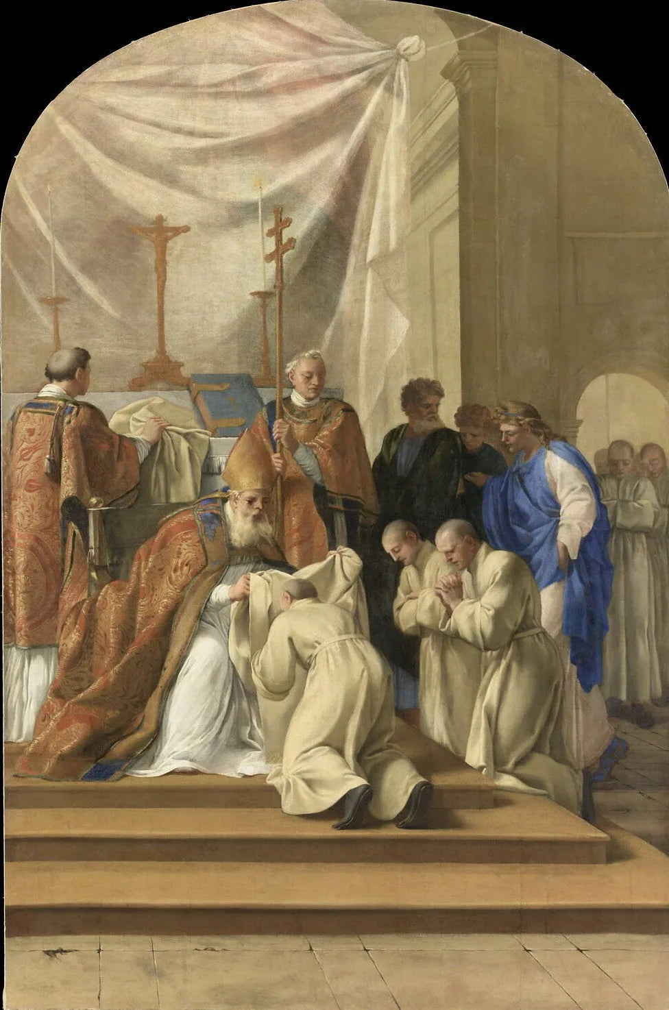 Saint Bruno prend l'habit monastique - Eustache Le Sueur image 1 reproduction d’œuvre d’art à l’huile