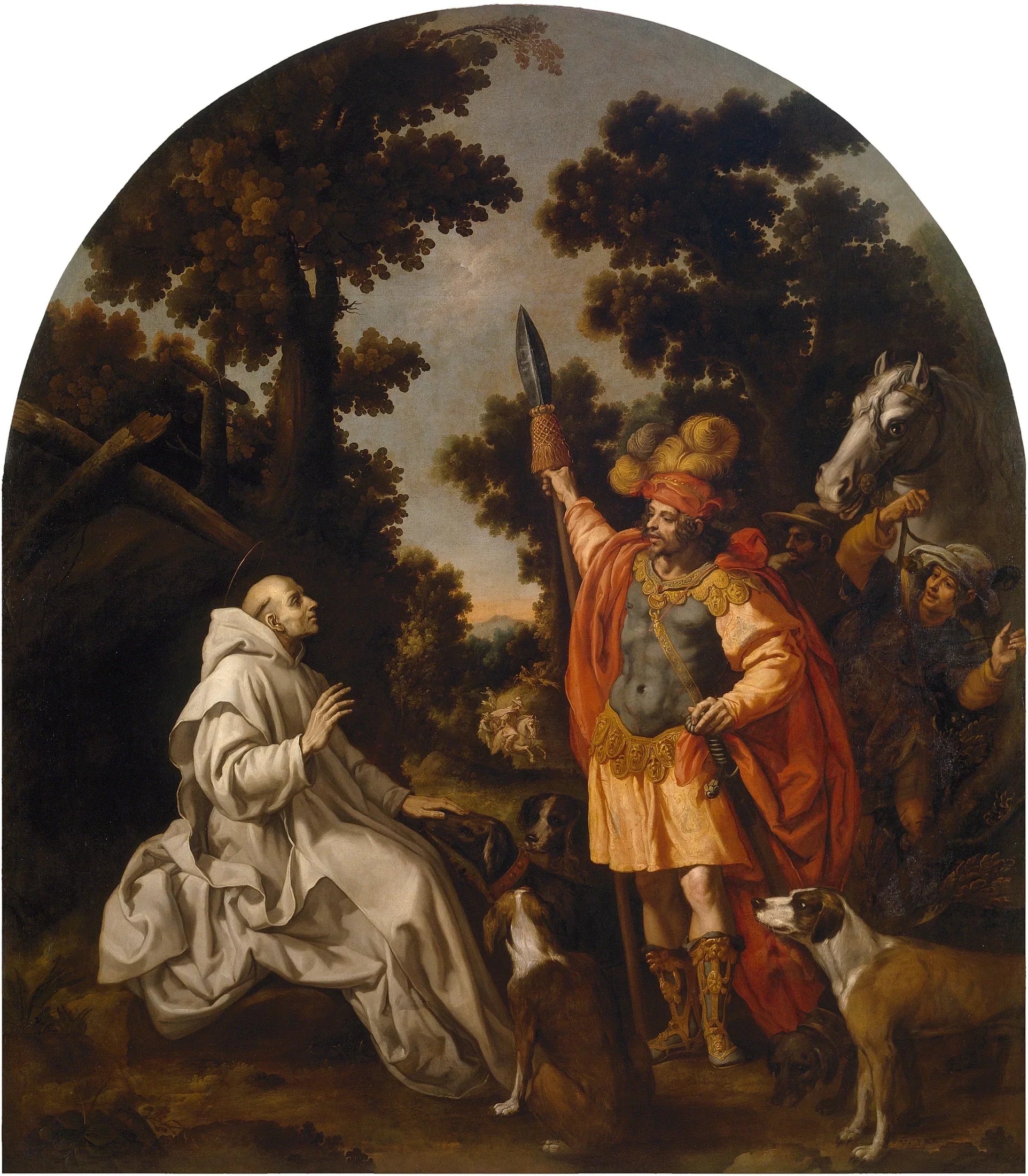 Saint Bruno rencontre le comte de Sicile et de Calabre - Vincenzo Carducci image 1 reproduction de peinture à l’huile