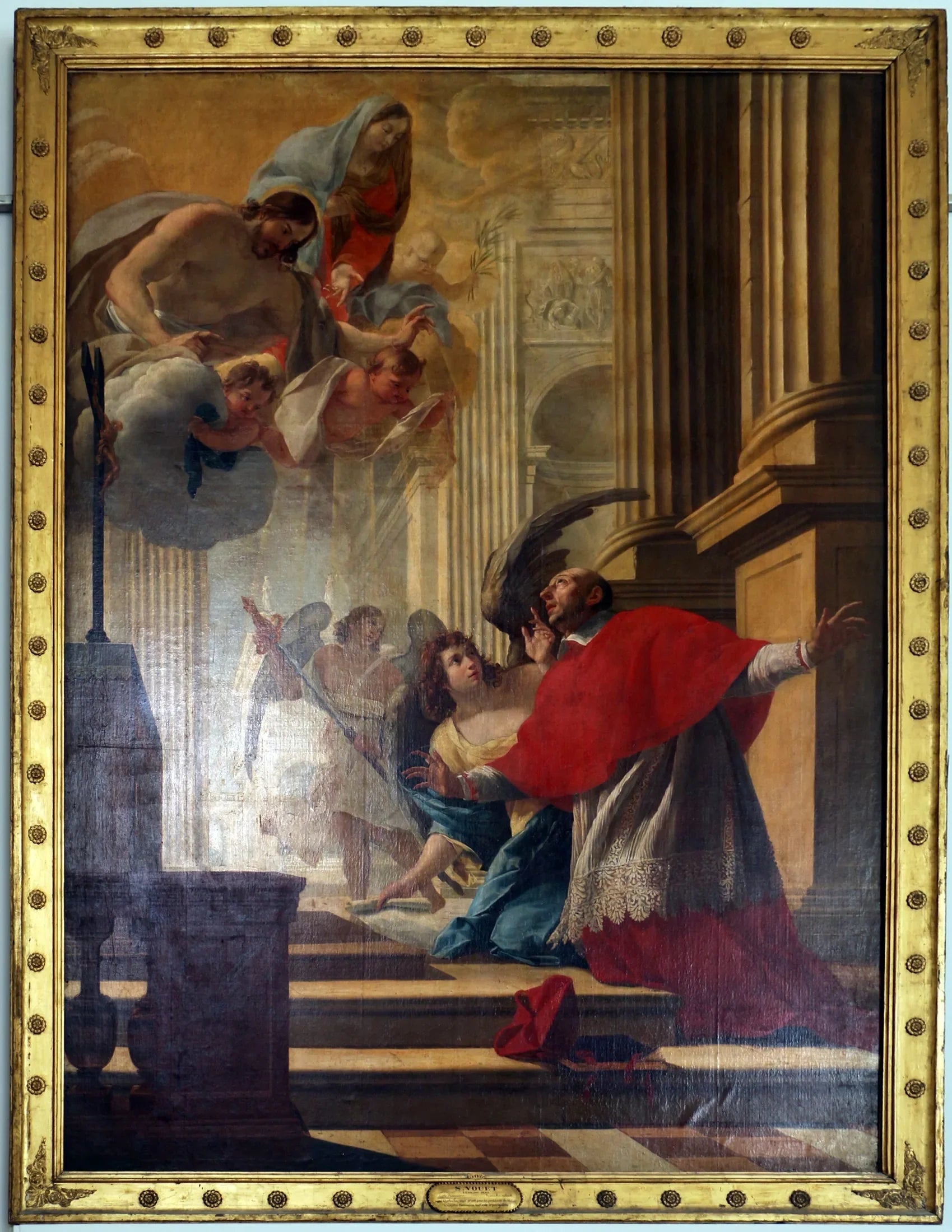 Saint Charles Borromée priant pour les pestiférés de Milan - Simon Vouet image 1 copie de tableau peinte à la main