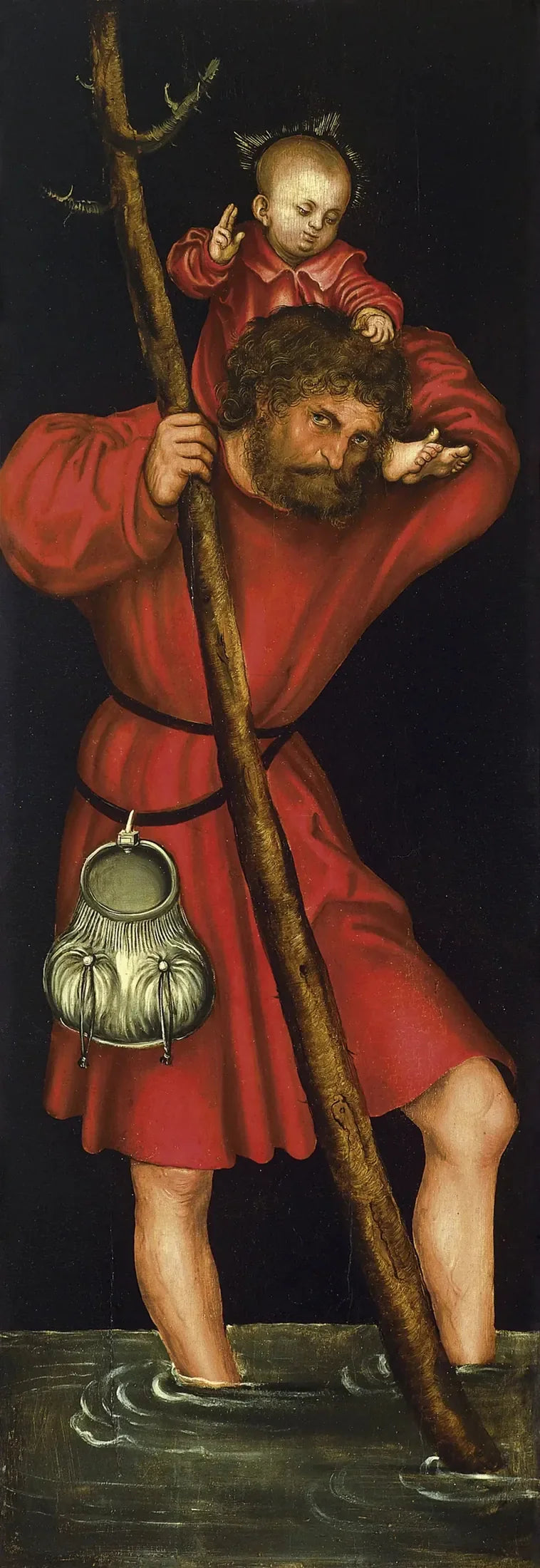 Saint Christophe - Lucas Cranach the Elder image 1 copie peinte à la main à l’huile