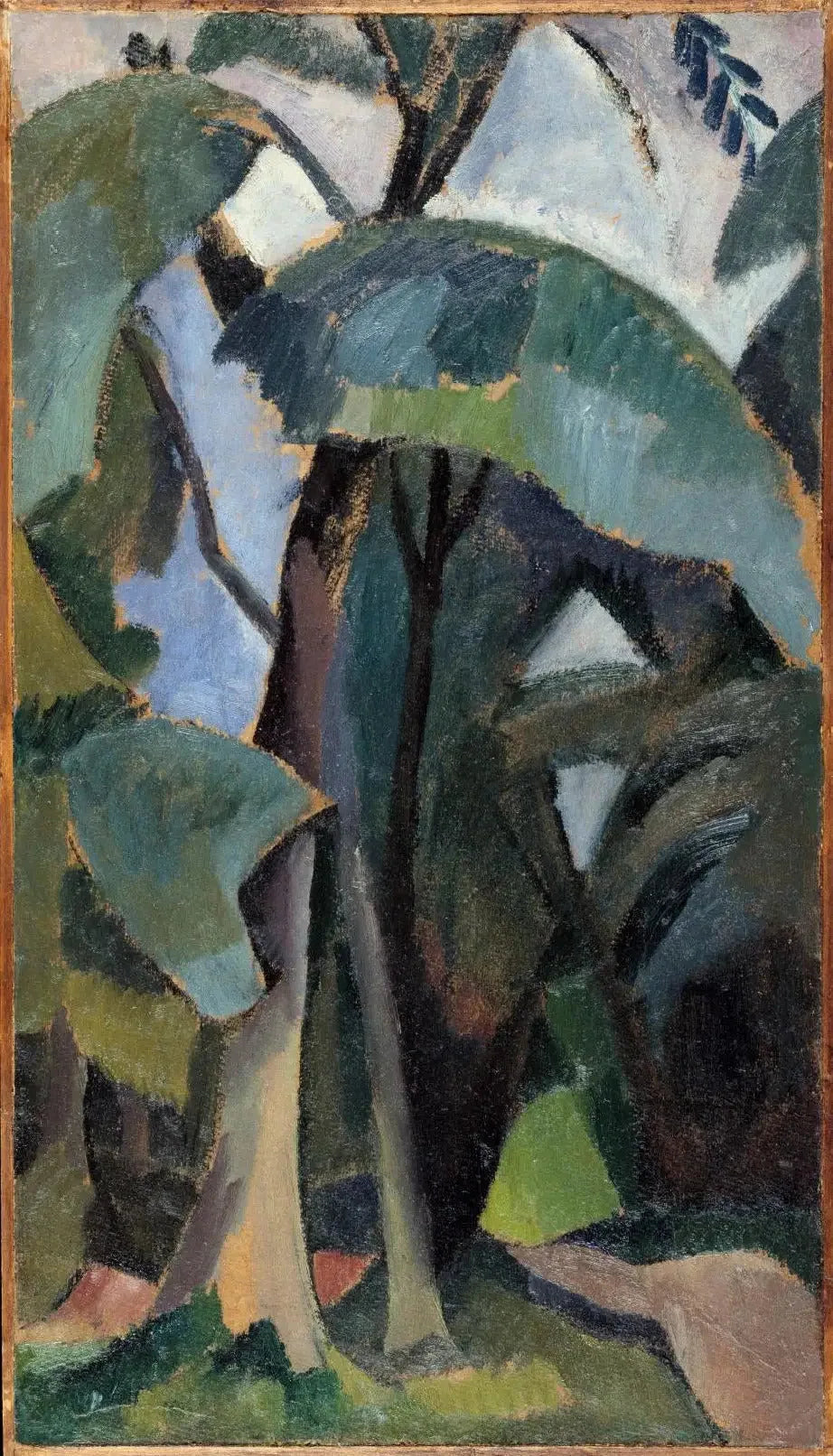 Saint-Cloud, étude de paysage - Robert Delaunay image 1 reproduction de peinture à l’huile