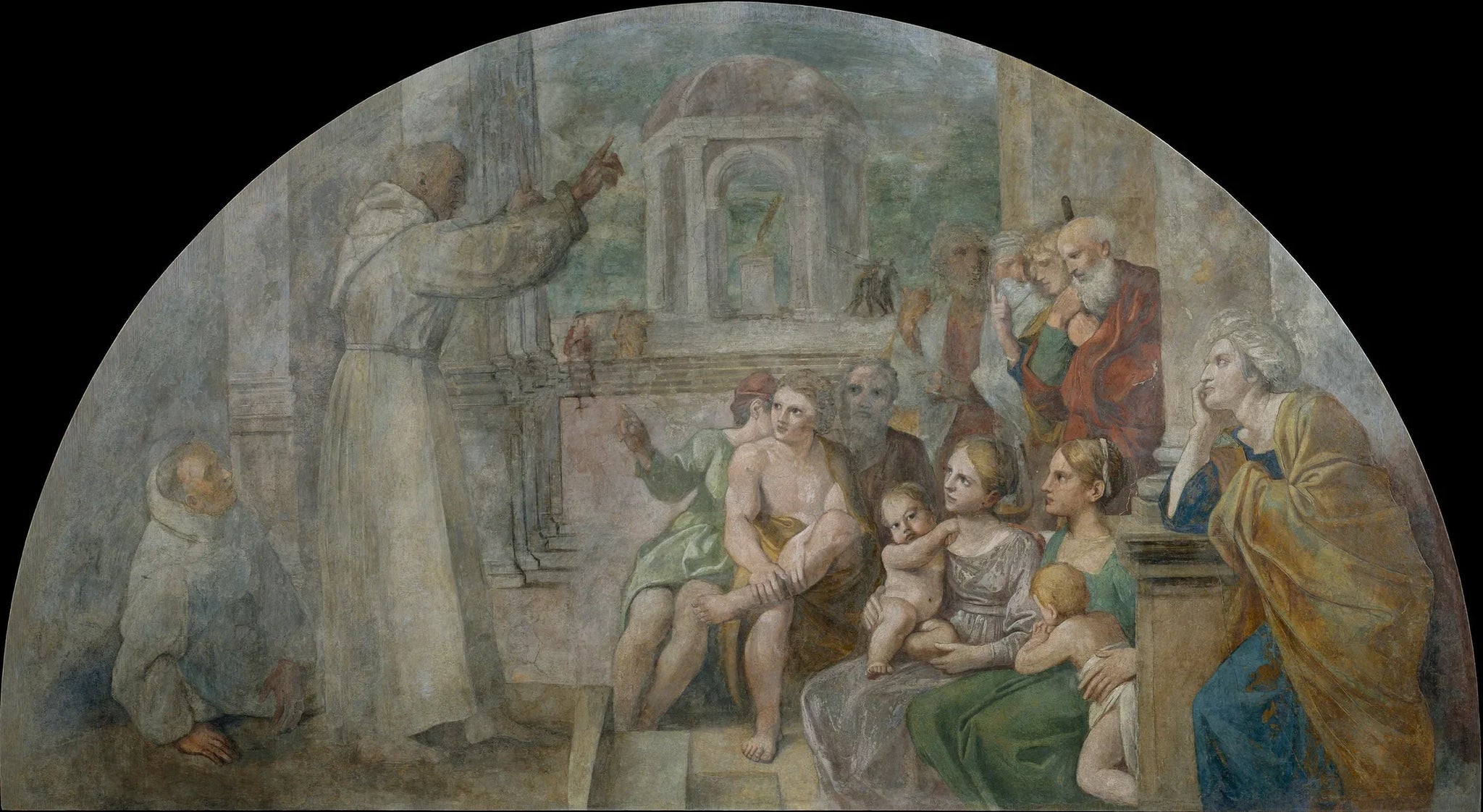 Saint Didaque prêchant - Annibale Carracci image 1 copie de tableau peinte à la main