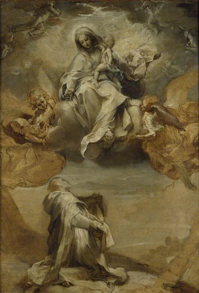 Saint Dominique de Guzmán recevant le Rosaire - Federico Barroci