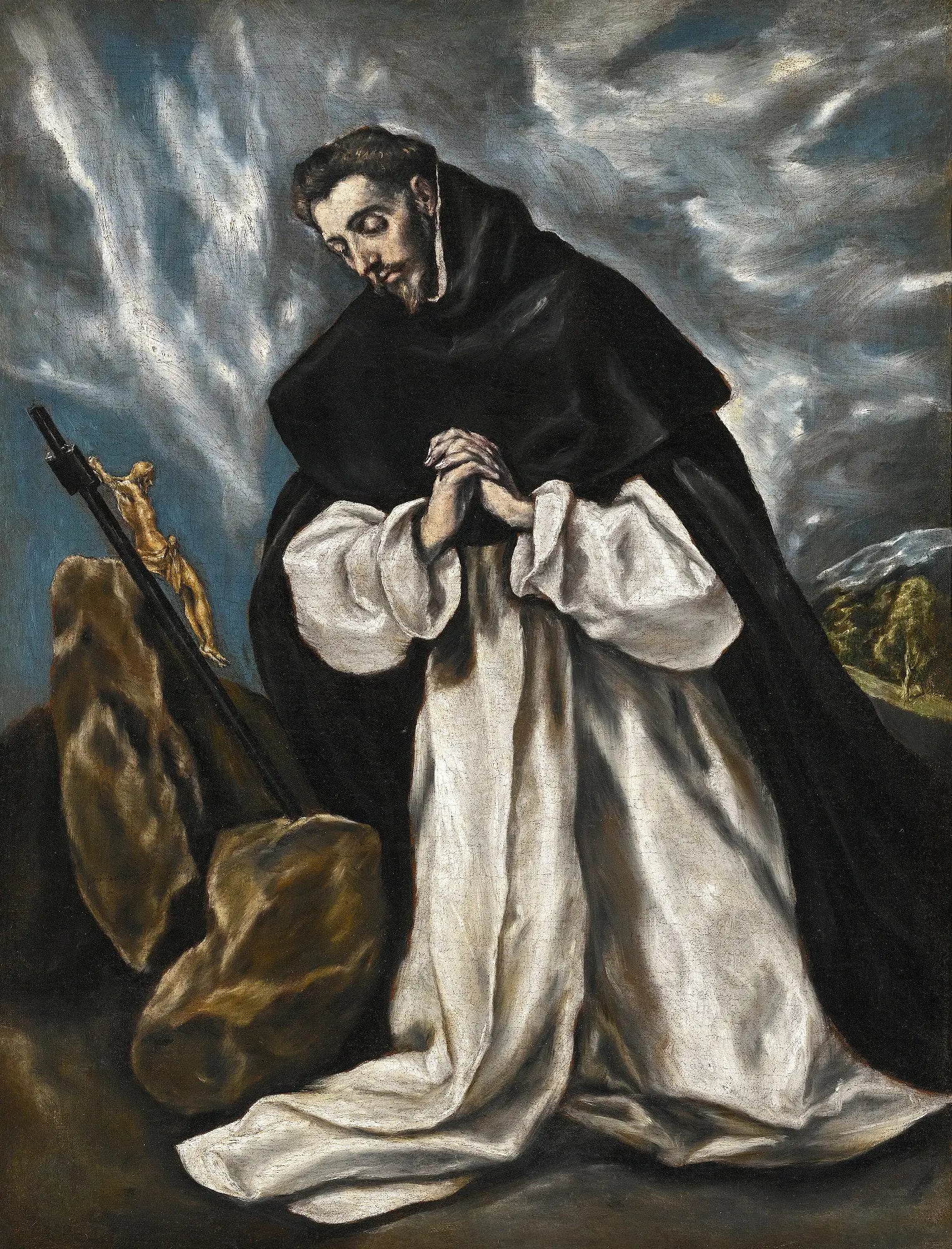Saint Dominique en prière - El Greco image 1 copie de tableau peinte à la main