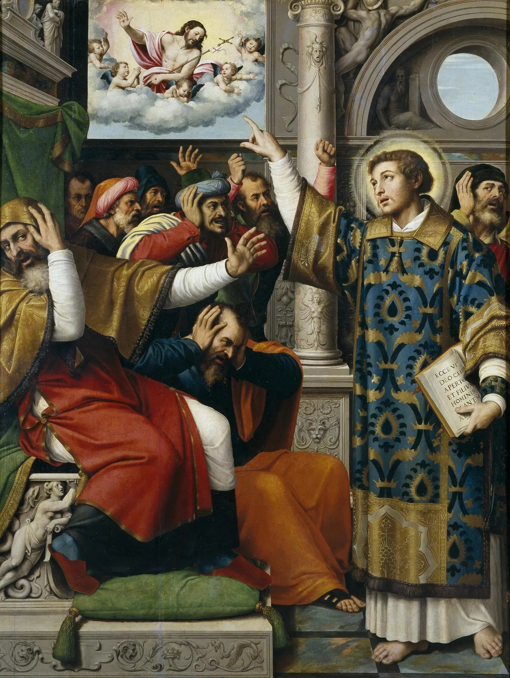 Saint Étienne accusé de blasphème - Juan de Juanes image 1 tableau peint à l’huile sur toile