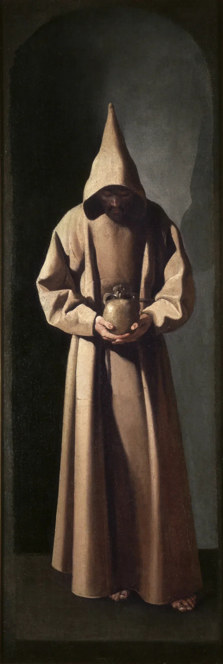 Saint François contemplant un crâne - Francisco de Zurbarán image 1 copie peinte à la main à l’huile