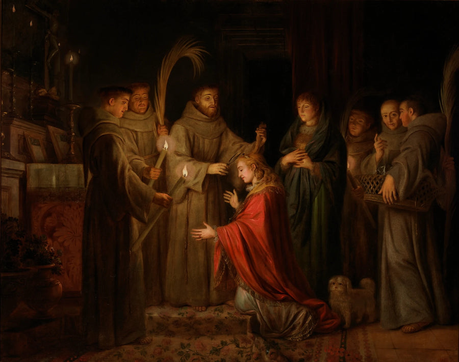 Saint François coupant les cheveux de Claire d'Assise - Antonio Carnicero Mancio