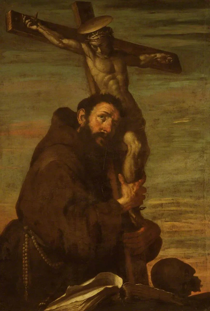 Saint François d'Assise embrassant un crucifix - Bernardo Strozzi
