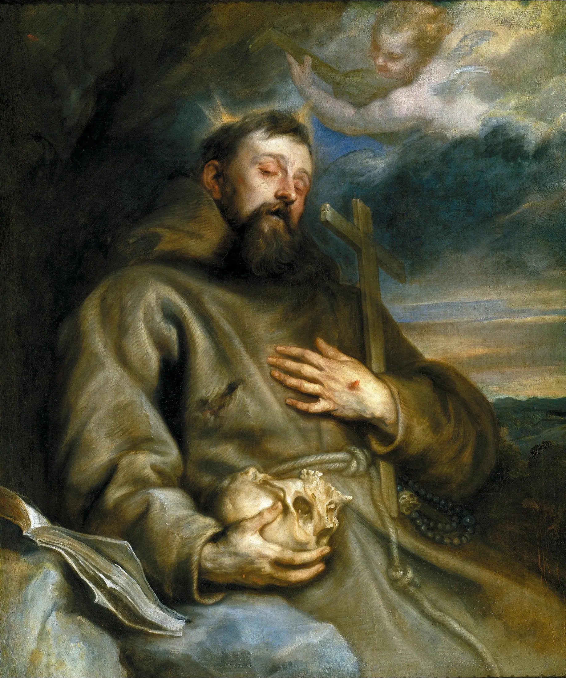 Saint François d'Assise en extase - Antoine van Dyck image 1 copie peinte à la main à l’huile