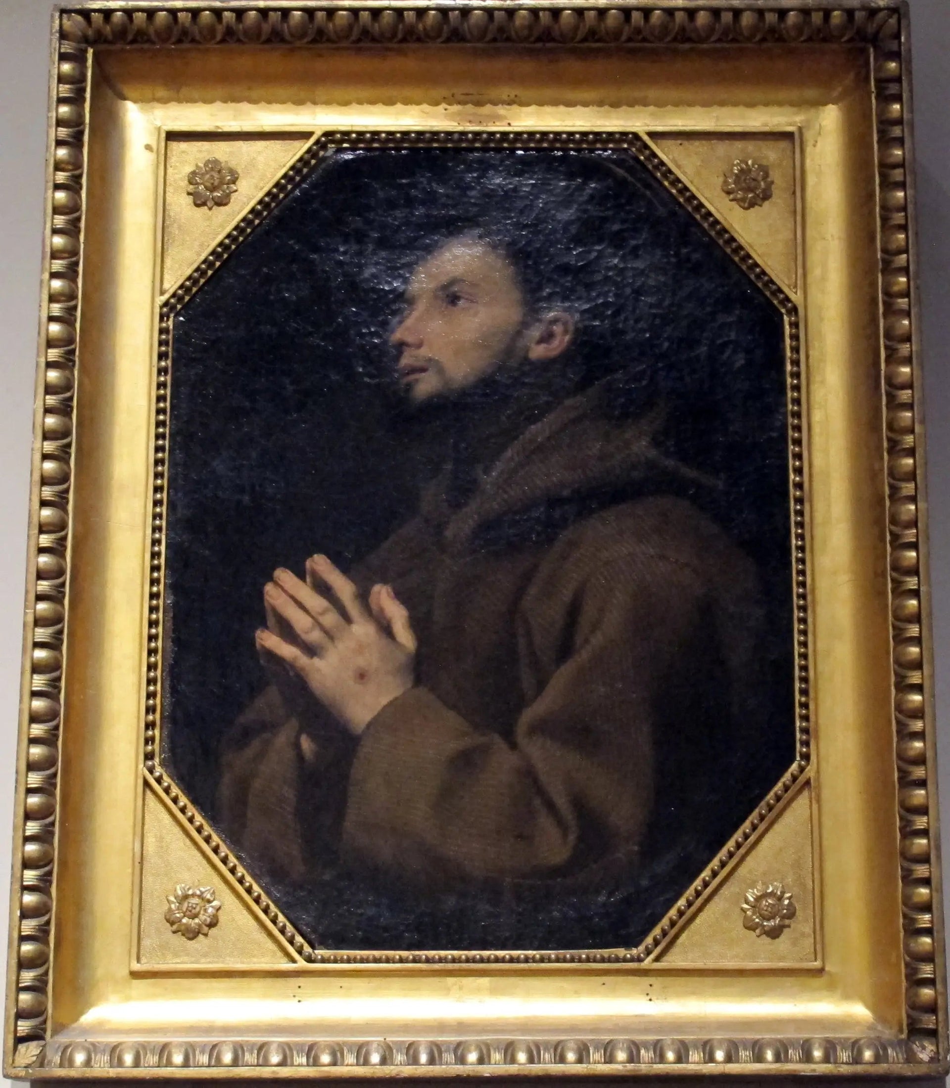 Saint François d'Assise en prière - Lorenzo Lippi image 1 copie de tableau peinte à la main