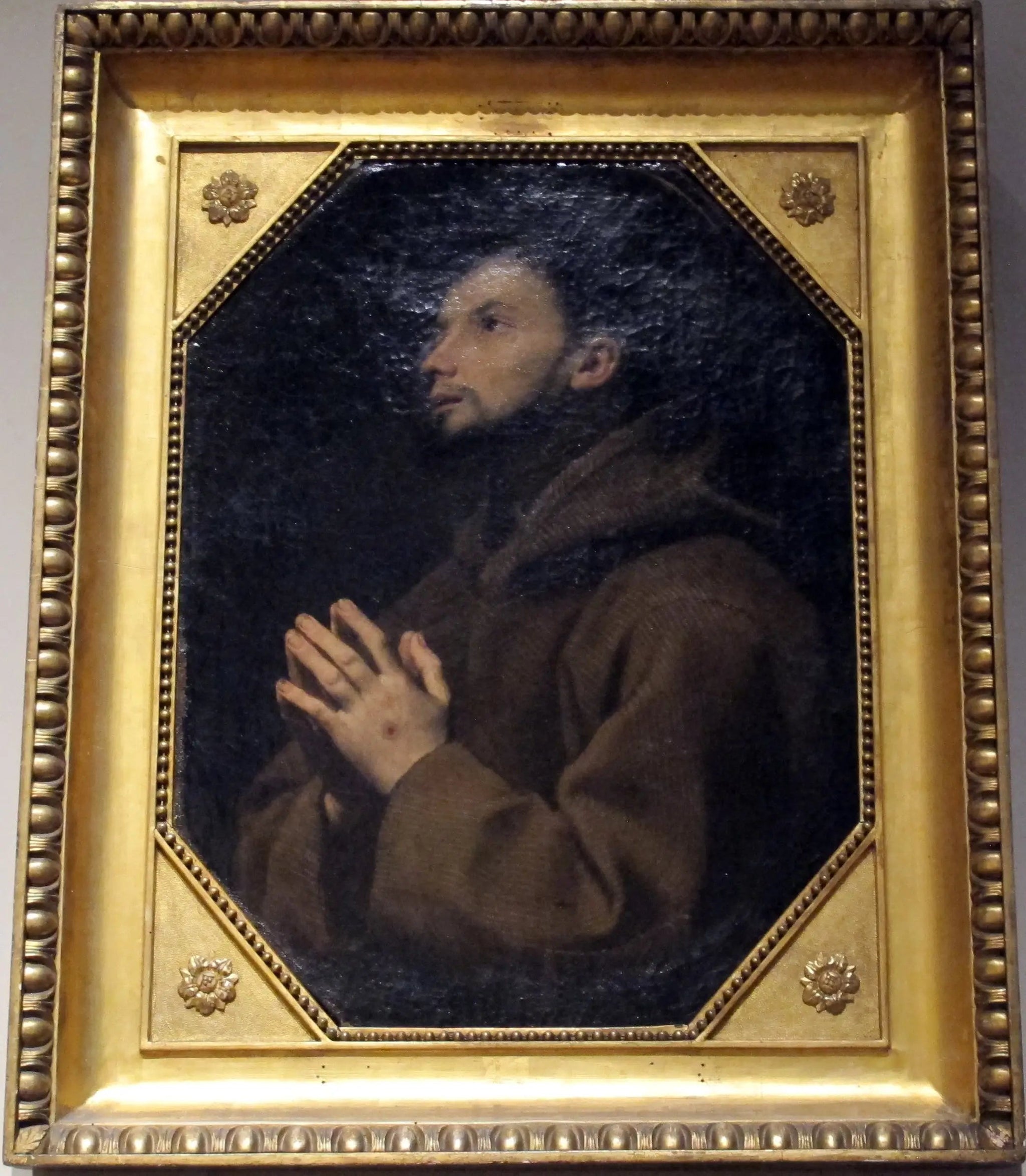 Saint François d'Assise en prière - Lorenzo Lippi image 1 copie de tableau peinte à la main