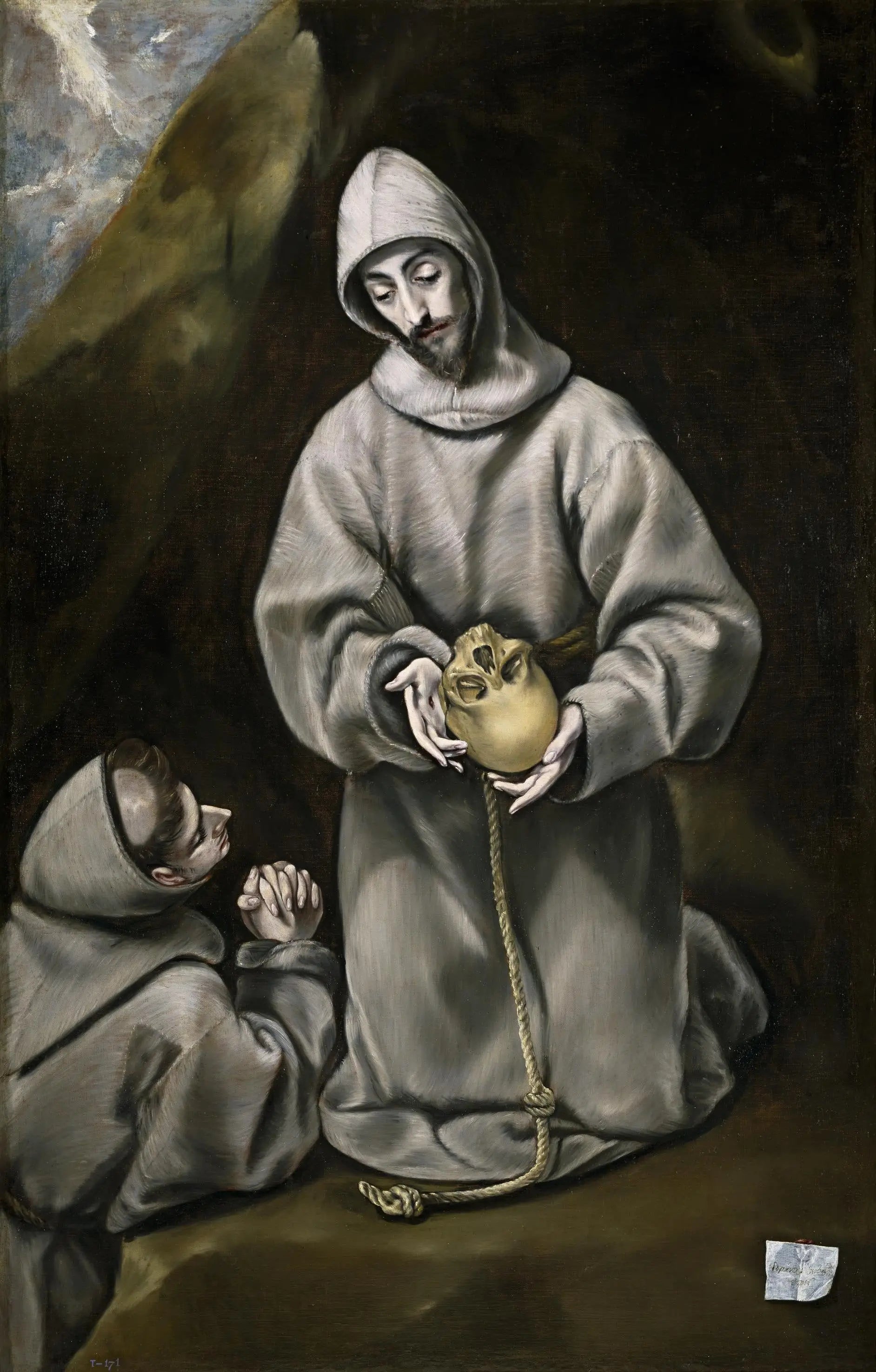Saint François d'Assise et frère Léon méditant sur la mort - El Greco image 1 reproduction de peinture à l’huile