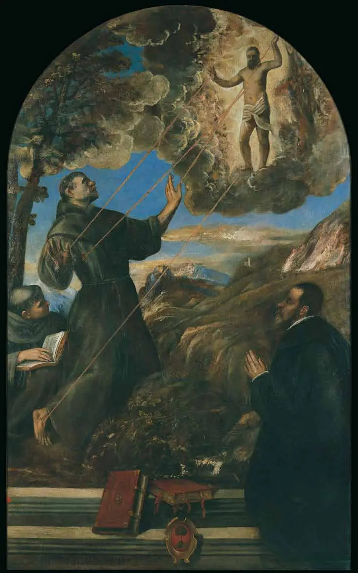 Saint François d'Assise recevant les stigmates - Titian image 1 reproduction de peinture à l’huile