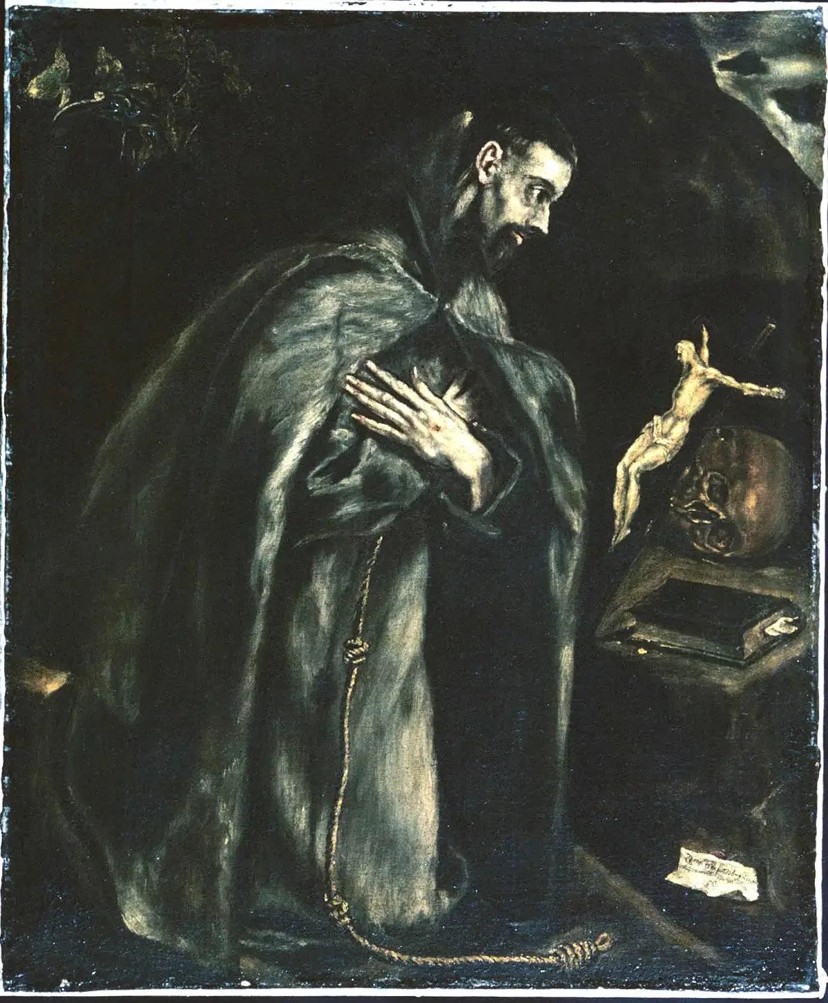 Saint François en prière - El Greco image 1 copie de tableau peinte à la main