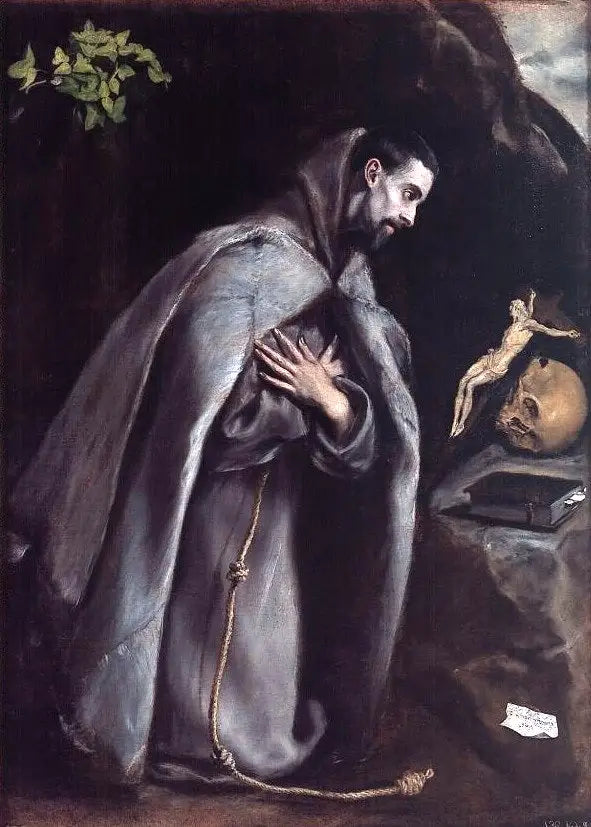 Saint François méditant à genoux - El Greco image 1 tableau peint à l’huile sur toile