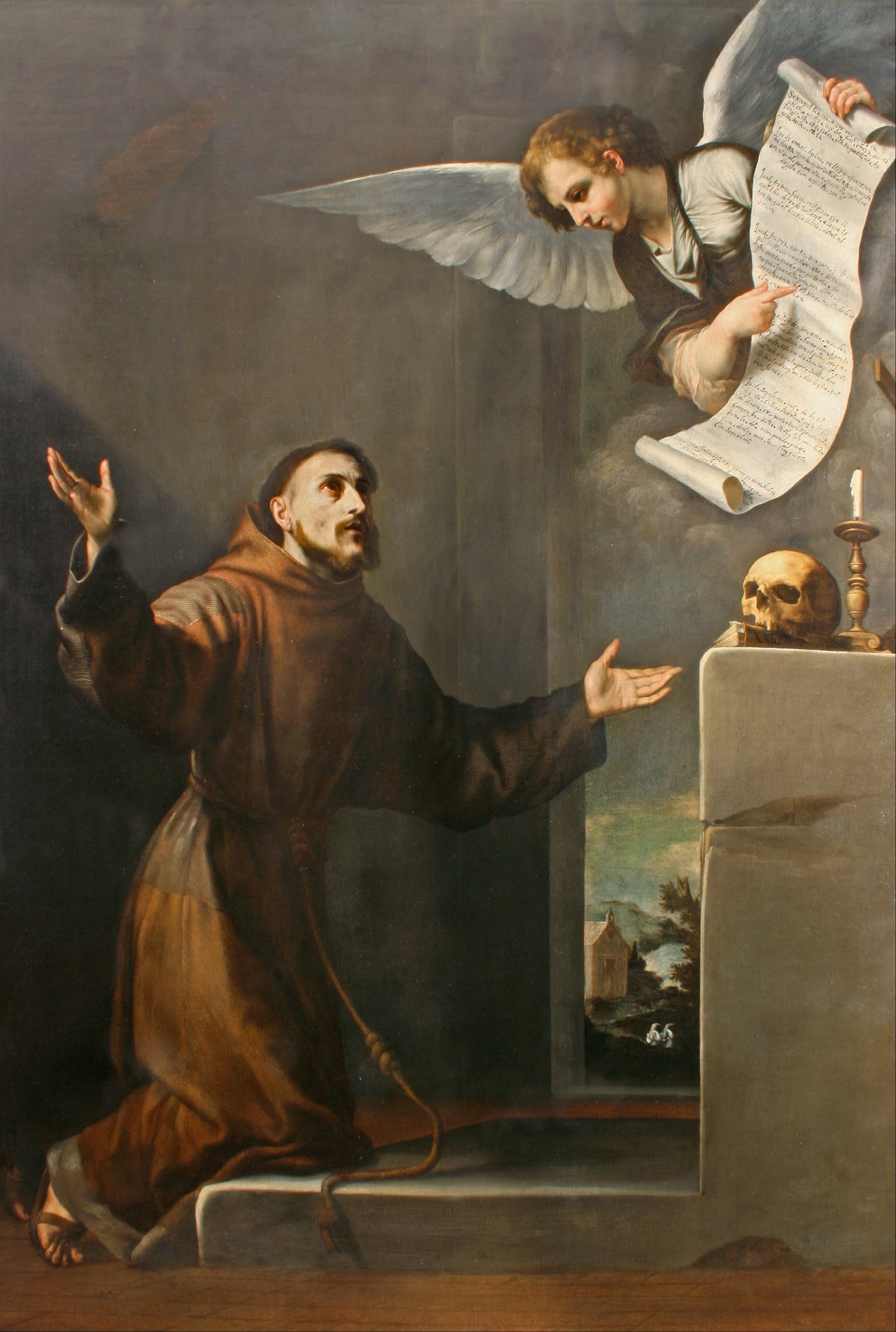 Saint François reçoit les sept privilèges de l'Ange - Jusepe de Ribera image 1 reproduction de peinture à l’huile