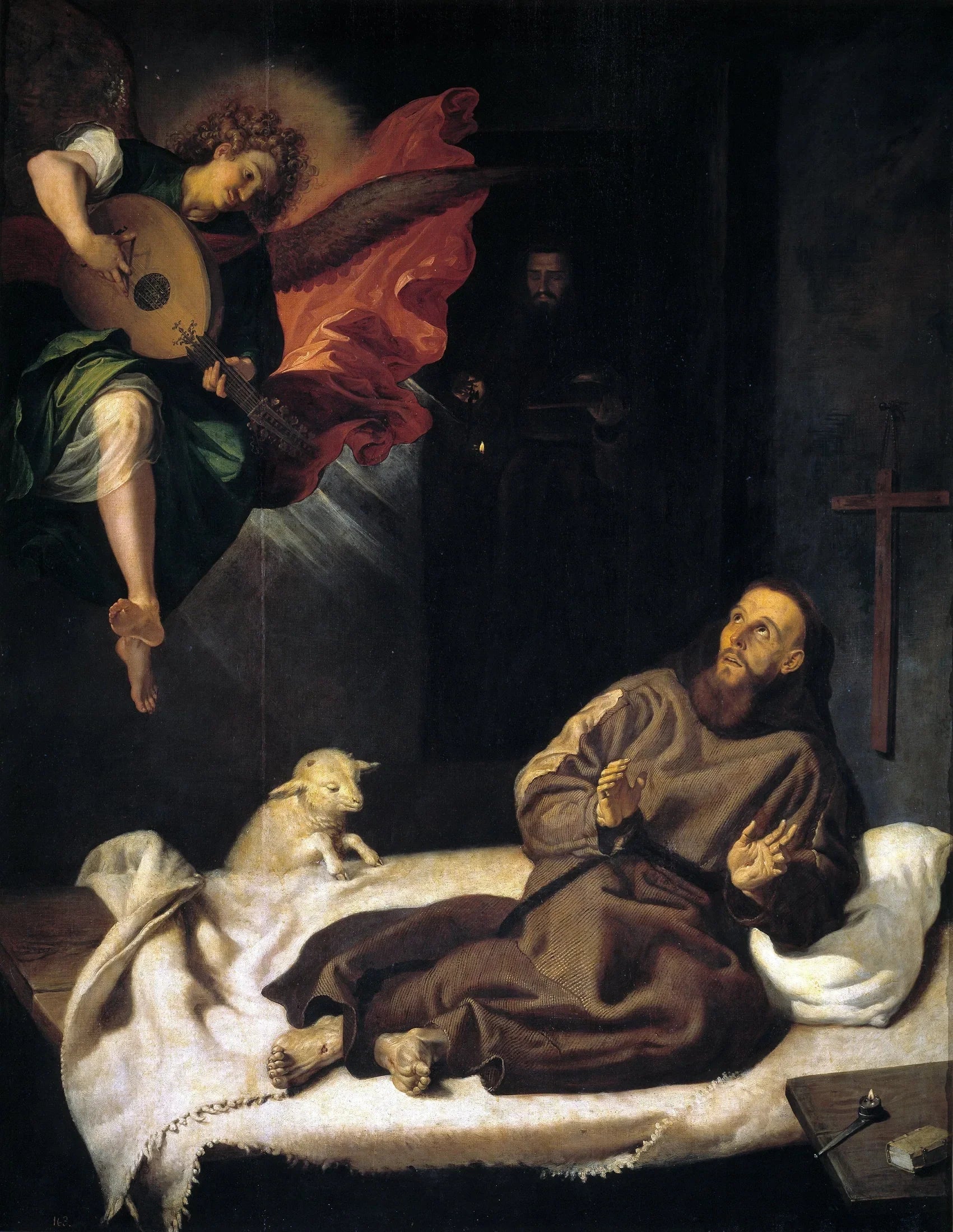 Saint François réconforté par un ange - Francisco Ribalta image 1 copie de tableau peinte à la main