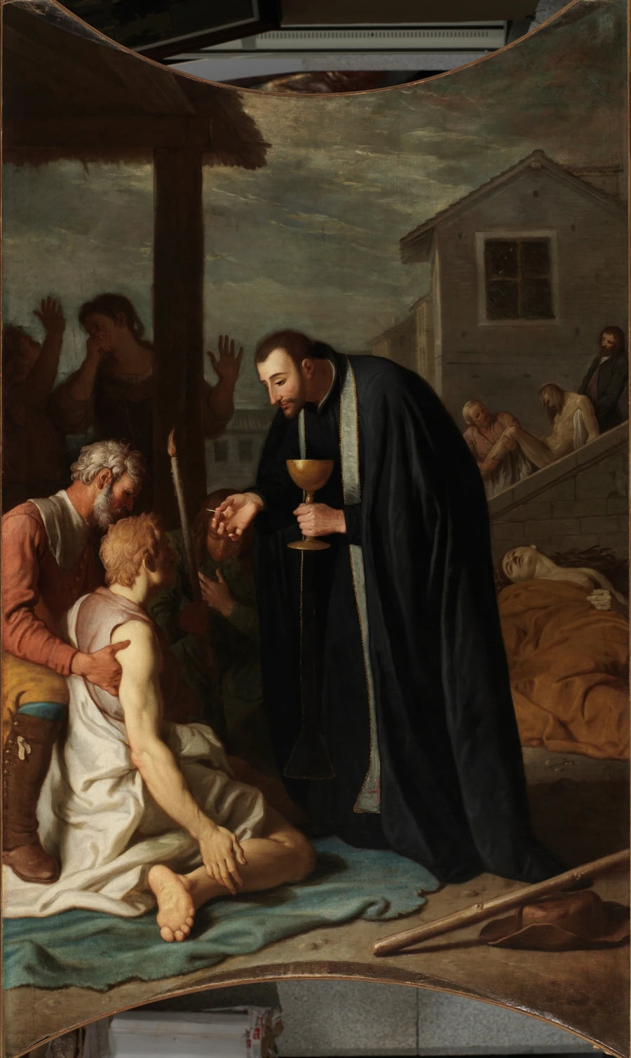 Saint François de Régis donnant la communion à un infirme - Michel-Ange Houasse