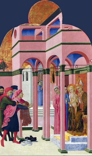 Saint François renonce à son père terrestre - Sassetta image 1 reproduction de peinture à l’huile