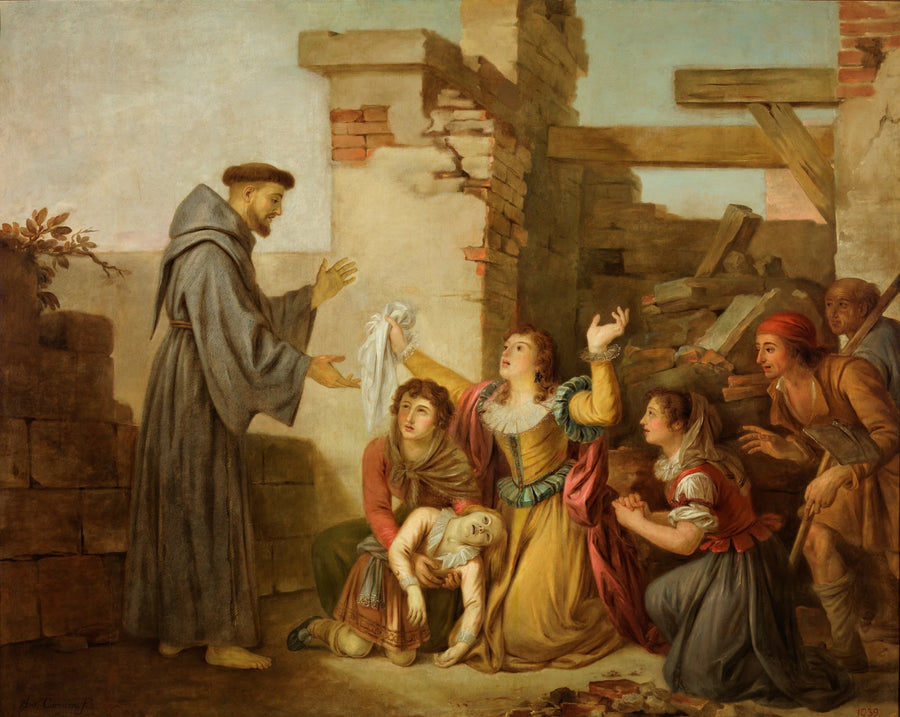 Saint François ressuscite une fille - Antonio Carnicero Mancio