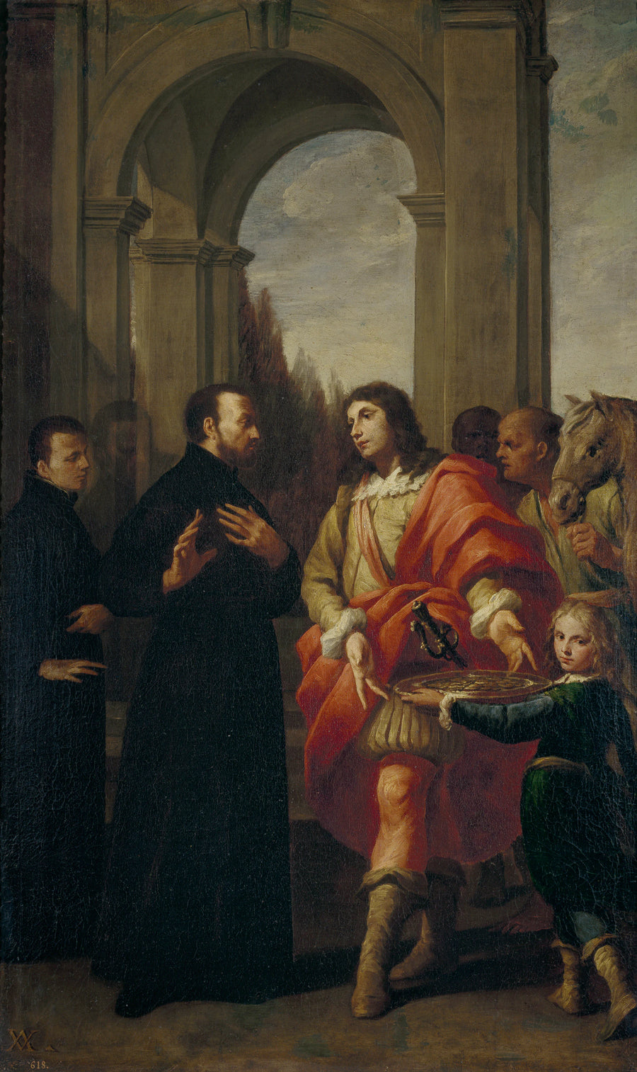 Saint Gaetano refuse les offrandes du comte Antonio Caracciolo d'Oppido - Andrea Vaccaro