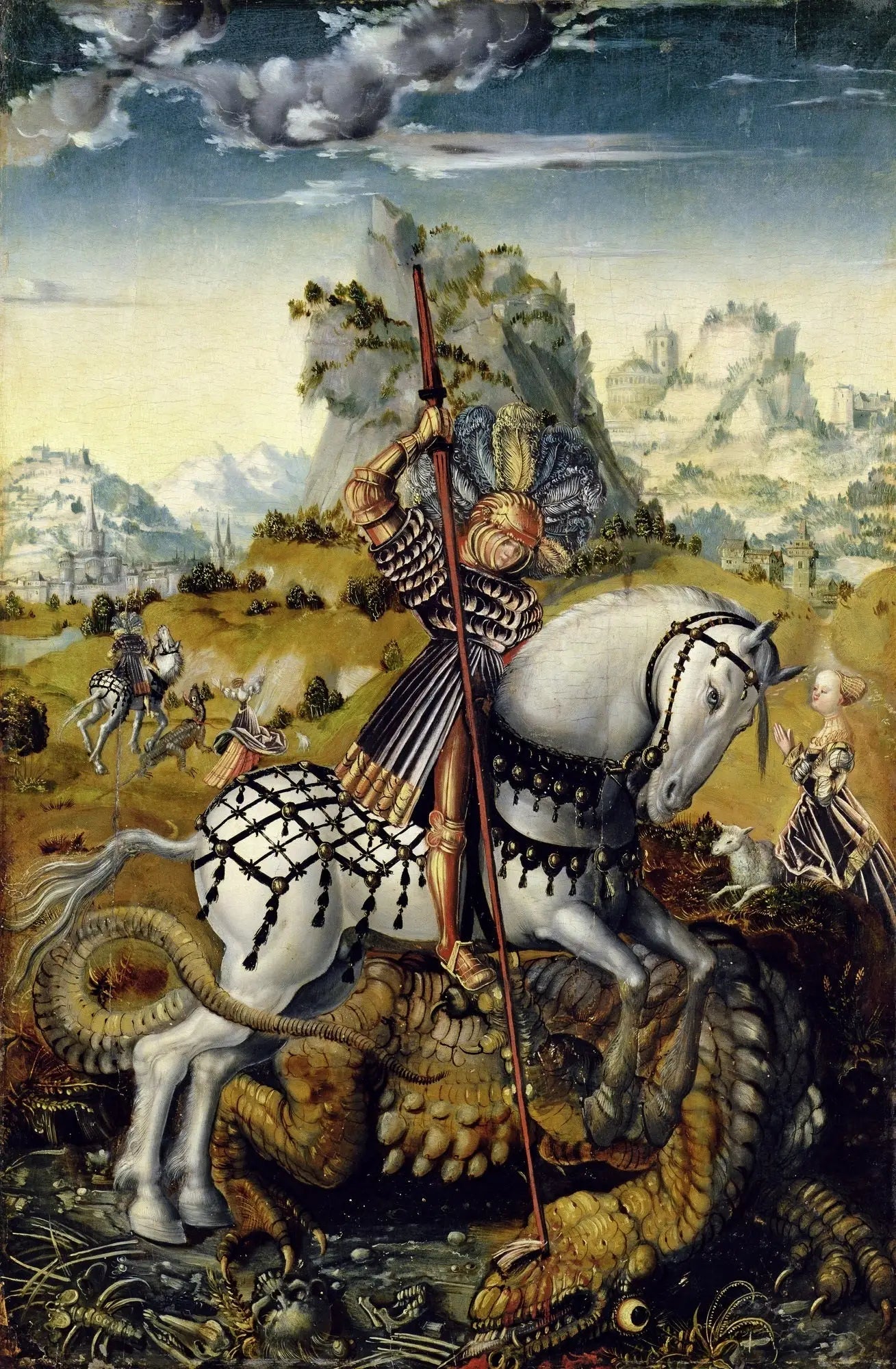 Saint Georges à cheval - Lucas Cranach the Elder image 1 copie peinte à la main à l’huile