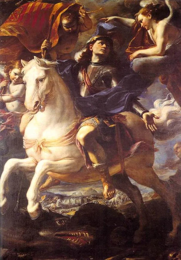 Saint Georges à cheval - Mattia Preti image 1 copie de tableau peinte à la main