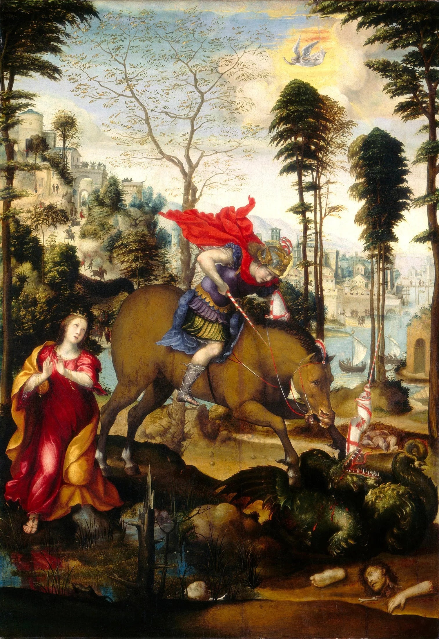 Saint Georges et le Dragon - Il Sodoma (Giovanni Antonio Bazzi) image 1 copie peinte à la main à l’huile