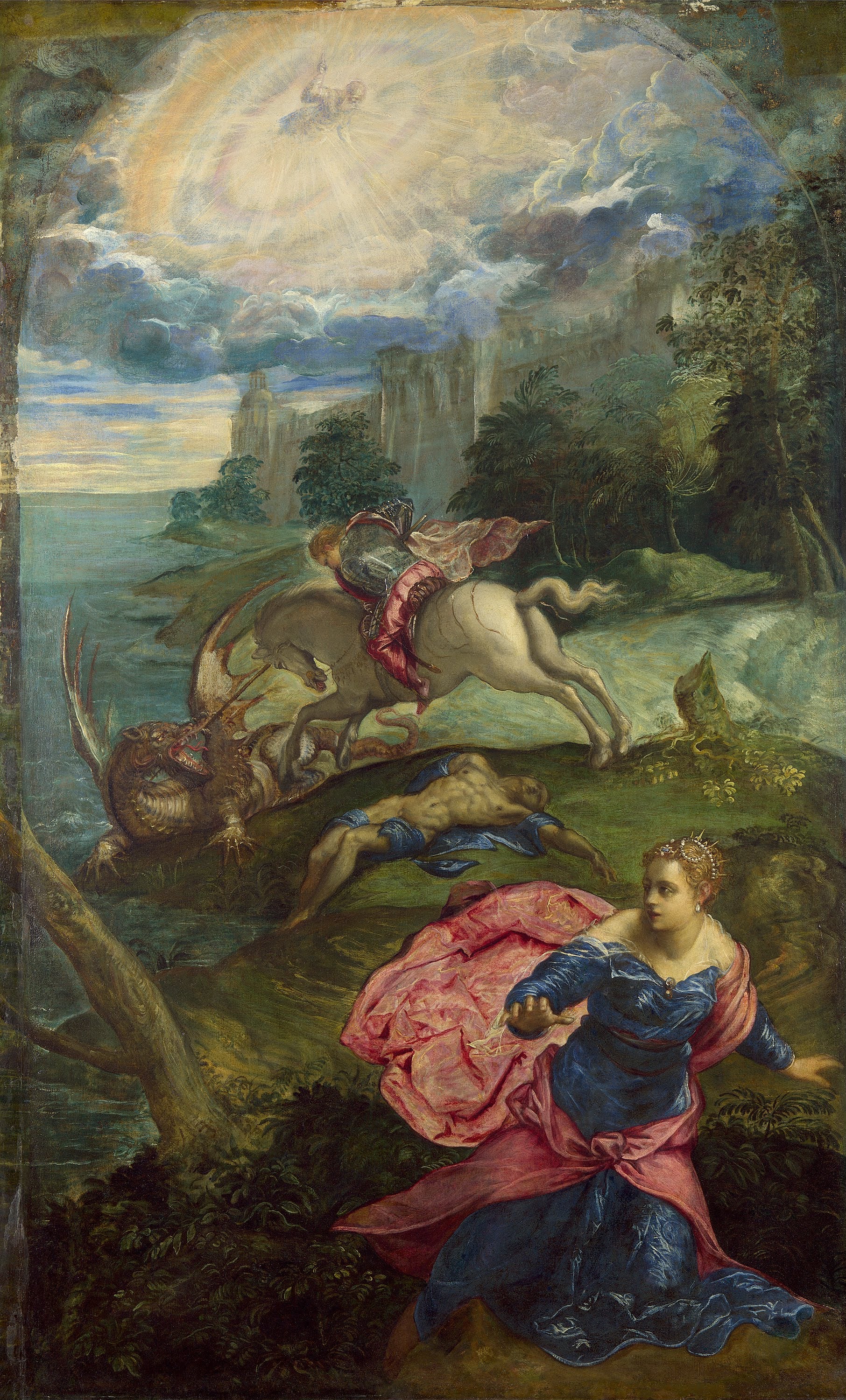 Saint Georges et le Dragon - Jacopo Tintoretto image 1 reproduction de peinture à l’huile